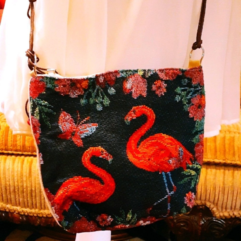 NWOT Jute Flamingo Crossbody Bag